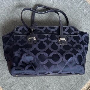 Coach Dark Blue Signature Tote